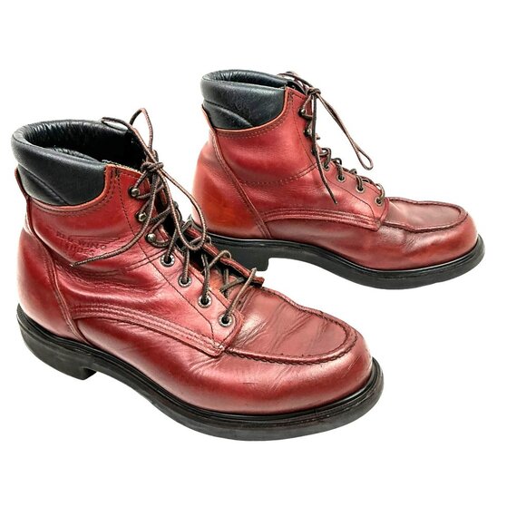 Red Wing Shoes Heritage 202 Leather Moc Toe Lace Work Boots Mens 10 E Oxblood Re main image 5